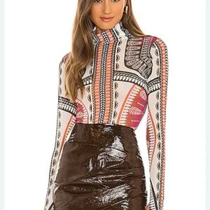 Bohemian Patterned Long Sleeve Blouse